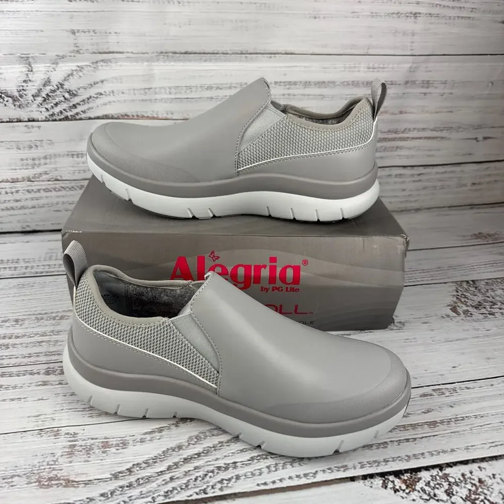 Alegria Shift Lead Womens EU 38 US 8-8.5 Slip On Shoes Iced Gray Medium